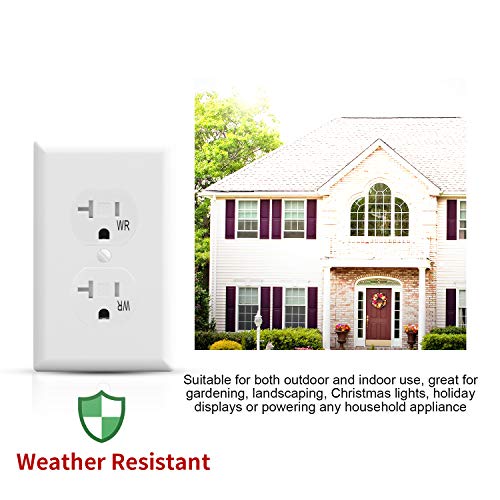 AIDA 20 Amp, 125 Volt, 5-20R, 2 Pole 3 Wire,Tamper Resistant Weather Resistant Residential Grade Self-gounding Duplex Receptacle TR WR White Wall Outlet Side & Back Wire UL Listed 10 Pack White 030661