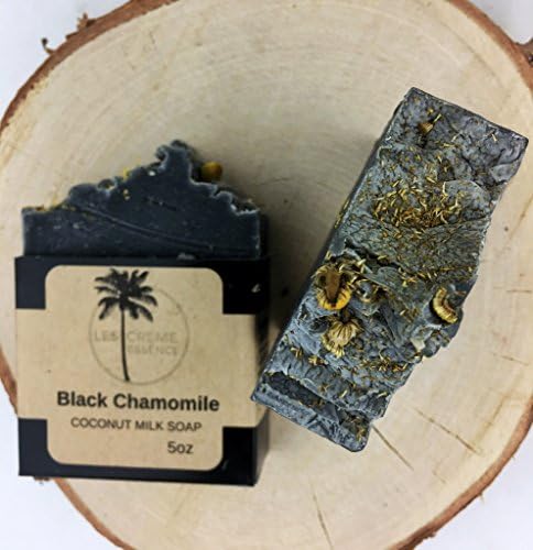 Black Chamomile Coconut Milk Soap Bar (set of 3, 5oz Bars) Can Be Used as a Face Soap or All Over Body Soap. For Men, Women &amp; Teens. Gentle Exfoliating Soap.
