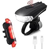 USB Rechargeable Bike Light Set,SCODE Ultra Bright Five Mode Front Light + Four Mode LED Tail Light Set,Easy to Install and Fits On Any Road Bikes