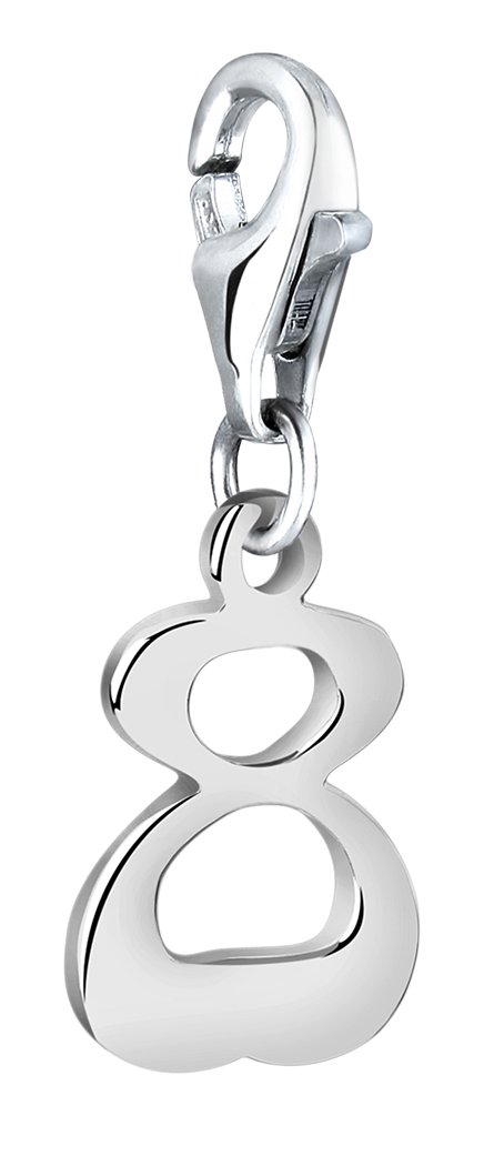 Nenalina Charm Number 8 Pendant, for All Brands of Charm Bracelets and Necklaces, Made of 925 Sterling Silver, 713263-000