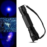 BESTSUN UV Flashlight 365nm Ultraviolet LED Blacklight Lamp Torch for Counterfeit Detection, Photography, and Bodily Fluid Identification, Scorpions, Minerals, Diamonds (Battery and charger Included)