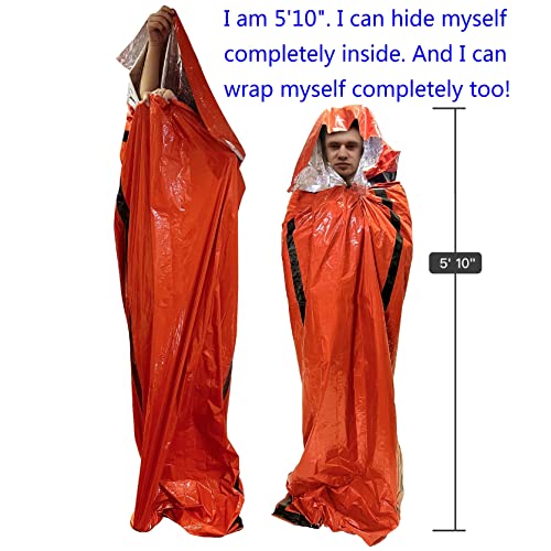 thumbnail image 2 of 4-Pack Emergency Survival Bivvy Sacks With Whistles - Lightweight Thermal Shelter For Outdoor 2 of 12