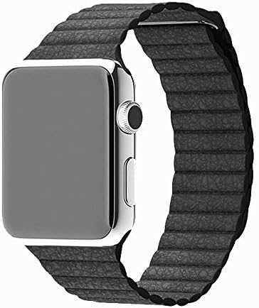 Smart Watch Replacement Band Straps 38mm Compatible For Apple iWatch, Synthetic Leather Sponge Magnetic Loop for Smart Watch Series 1 and 2 (Black 38mm)
