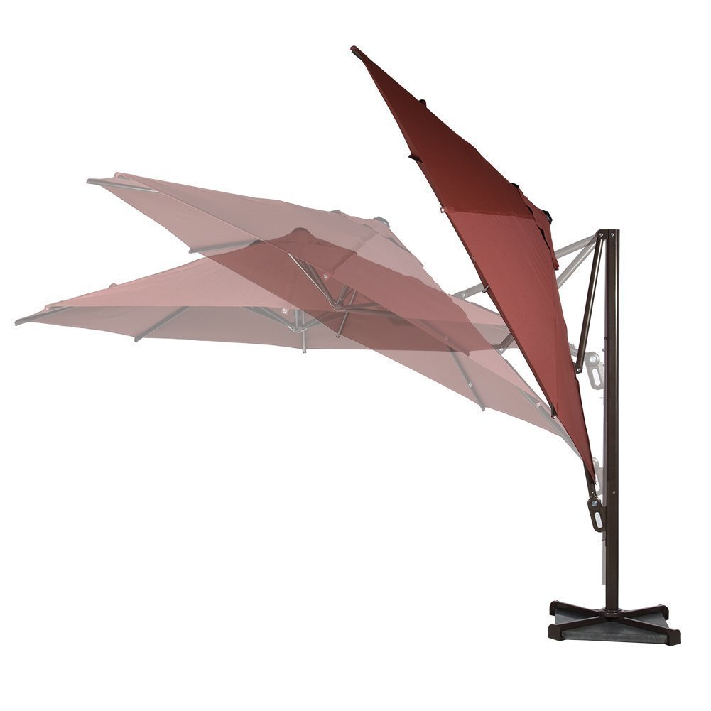 11-Ft Octagon Cantilever Offset Patio Umbrella W/ Cross ...