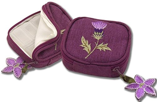 Justina Claire Pill Box Purse in a Glencoe Thistle Design.
