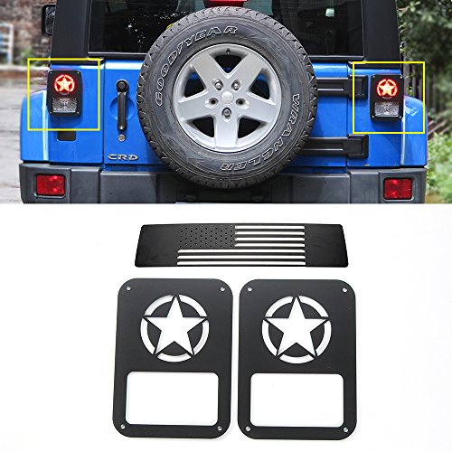 image for JeCar 3PCS Matte Black Rear Lamp Tail lamp Tail light Cover with Third