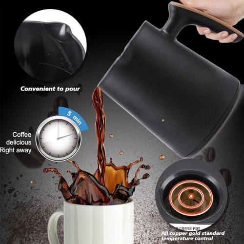 Saraele Electric Turkish Coffee Maker Machine with 250ml/1 Cup Coffee Pot Single Serve Espresso Maker 600W Heating Coffee Pot 5 Minute Quick Making with Induction -drip Function