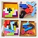 Jumbo Size Wooden Tetris Game Tangram New Style 13 Pcs Brain Teaser Puzzle for Kid Toys Educational 3D Jigsaw Puzzles, Smooth-Bright Color, Good Quality Beech Wood, Gift For Children Aged 3-UP Year