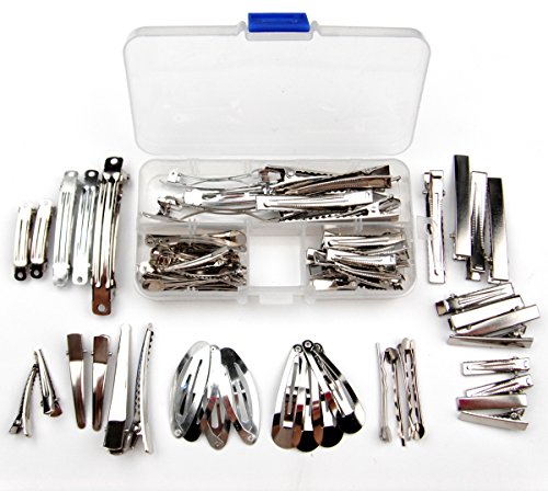 ALL in ONE DIY Hair Clip Kit: Assorted Size & Design 18pcs Alligator Clip+5pcs French Style Barrette Clip+8pcs Snap Clip+4pcs Bobby Pin Clip+container - Thumbnail 6