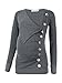 BlackCherry Women's Long Sleeve Cowl Neck Buttons Maternity Tunic Top T-shirt, Grey, Large