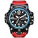 SMAEL Men's Sports Analog Quartz Watch Dual Display Waterproof Digital Watches with LED Backlight relogio masculino (Red Black)