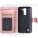 LG K10 Case, BENTOBEN LG Premier LTE L62VL L61AL Magnetic Wallet Flip Synthetic Leather Case Cover Credit Card Slots Holder Money Pocket Wristlet for LG K10 MS428 K428SG, Rose Gold