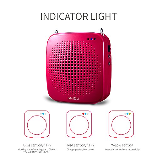 SHIDU Portable LoudSpeaker with Microphone, Classroom PA System or Voice Amplifier with Natural Sound, Works as Speaker with Aux Cable, In built TF Card Reader and USB Flash Drive, Ideal for Teachers