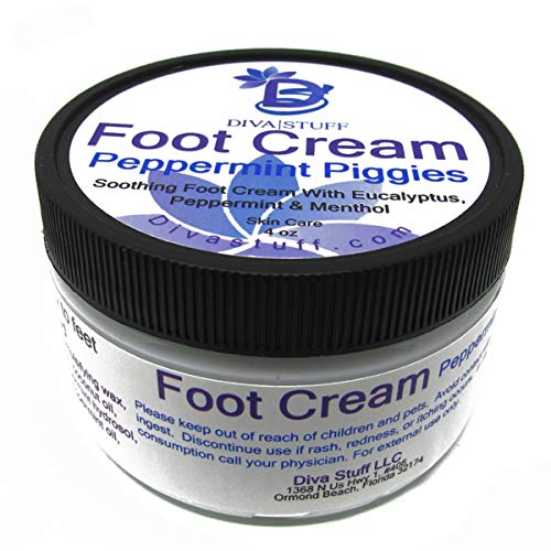 Diva Stuff Peppermint Piggies Soothing & Relaxing Foot Cream with Peppermint, Eucalyptus & Menthol, 4.5 oz (Made in the USA)