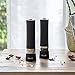 Aicok Salt and Pepper Grinder, Electric Pepper Mill, Stainless Steel Salt Mill with Adjustable Coarseness, Black, Pack 2
