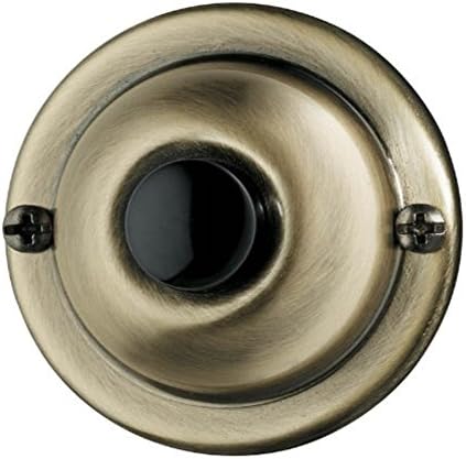 Broan-NuTone Antique Brass Unlit Door Bell Switch - Surface Mount - 10v to 16v - Metal Body - Push Button Doorbell - RC850