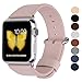 JSGJMY Compatible with Apple Watch Band Women Men Genuine Leather Replacement Strap for iWatch Series 5 4 3 2 1 Sport Edition (Soft Pink, 42mm 44mm M/L)