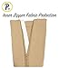 Presadee NEW (BIG & TALL 3XL) Open Toe Knee Length Zipper Up Compression Hosiery Calf Leg Support Stocking Stocks (Beige)