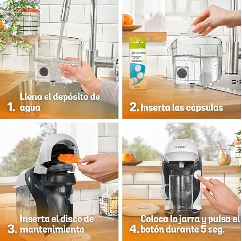 Tassimo Happy Friendly máquina de café multi-bebidas, até 70 bebidas, OneTouch, preparação individual, design compacto, Intellibrew, branco, TAS114E