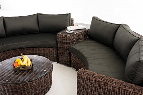 HomeStylist Gartengarnitur Polyrattan Eckbank Marvina Anthrazit, Braun – Bild 7
