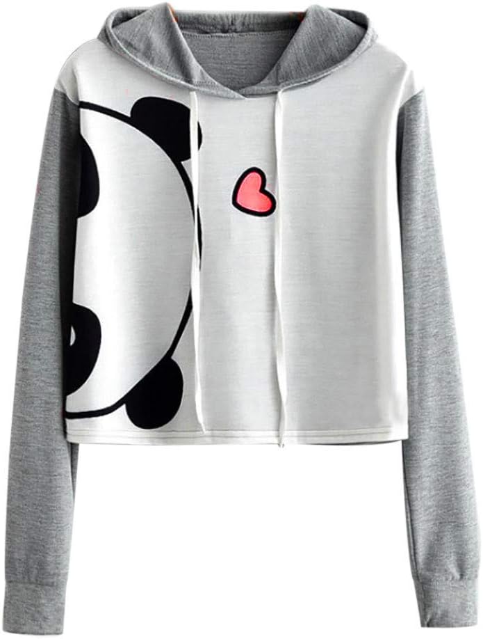 Women Sweatshirt Girl Plus Size Patchwork Long Sleeve Jumper Pullover Tops