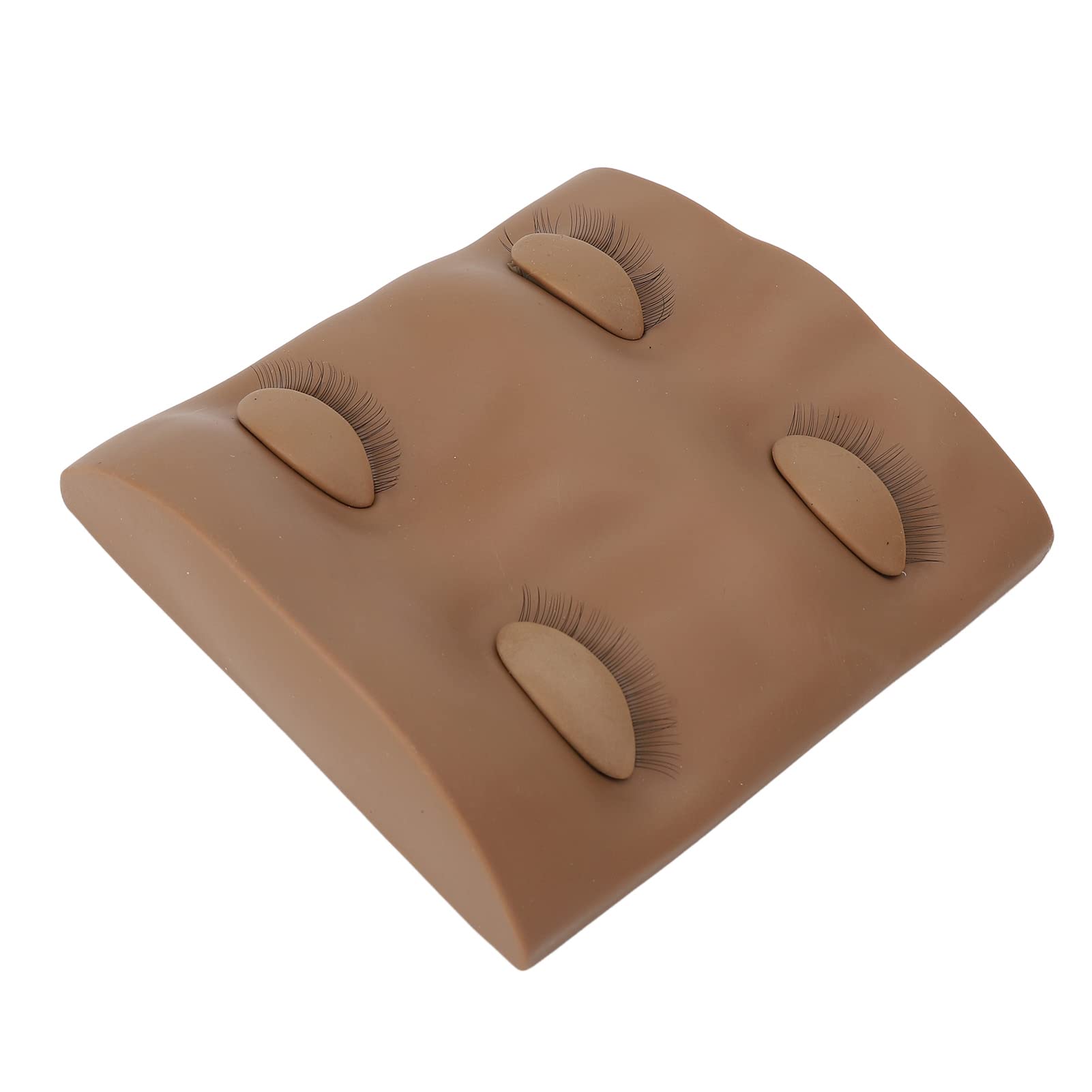 False Eyelashes Extension Practice Mannequin Head with Removable Eyelids Reusable Material Eye Makeup Tools Suitable for Women Beginners Makeup Training(Coffee Color)
