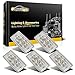 Partsam 6LED Amber Cab Marker Lights - Clear Lens Waterproof Roof Mount Clearance Lights for Trucks Compatible with Freightliner/Volvo Heavy Duty Trucks & Trailers (5 Pack)