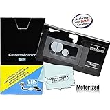 Motorized VHS-C Cassette Adapter For JVC C-P7U CP6BKU C-P6U,Panasonic PV-P1,RCA VCA115 + 1 VCC113 Micro-Fiber ClothTM