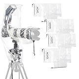 Movo (5 Pack) RC2 Clear Rain Cover for DSLR Camera, Flash, and Lens up to 18" Long