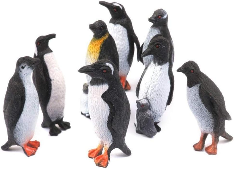Tomaibaby Realistic Penguin Figurines: 8PCS Mini Plastic Penguin Toy, Polar Arctic Animal Figures