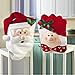 WeYingLe Christmas Kitchen Chair Slip Covers Mr & Mrs Father Christmas Santa for Holiday Party Festival Halloween Kitchen Dining Room Chairs 1 Pair (Chair Covers)