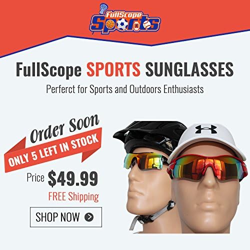 FullScope Sports Polarized Sunglasses With Interchangeable Lenses Cycling Running Driving Fishing Golf.