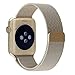top4cus Double Electroplating Milanese Loop Stainless Steel Replacement iWatch Band with Magnetic Closure Clasp for Apple Watch - 38mm Regular Length - Gold