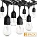 Amico 2 Pack Outdoor String Lights - 49FT Warm Yellow Commercial Grade Weatherproof Vintage Lights with 15s Sockets 16s 11W Dimmable Incandescent Bulbs - Heavy-Duty Decorative Patio Bistro Caf&eacute; Lights