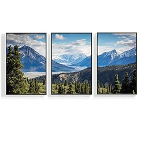 for Living Room Bedroom Mountain Framed for x3 Panels