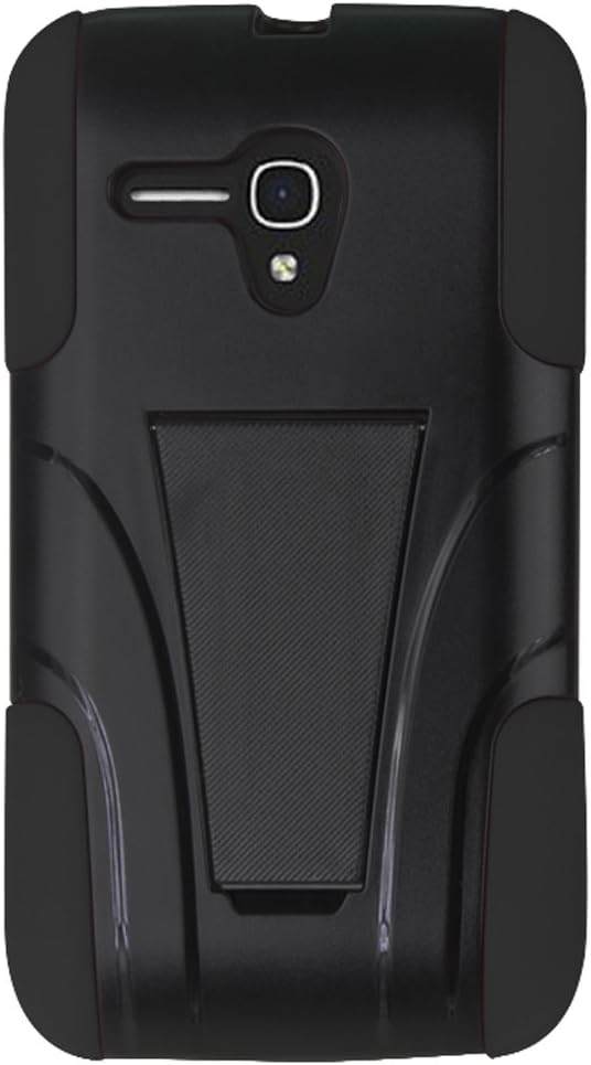 Reiko Silicon Case+Protector Kickstand Case Carrying Case for Alcatel Onetouch Pop Star 2 LTE A521L/Pop Nova LTE A520L - Retail Packaging - Black