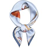 100% Silk Square Scarf for Hair-25.6" Women Men Neckerchief &amp; Headscarf