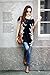 Relipop Women Summer Tunic Short Sleeve Casual Loose Blouse Top (Black, X-Large)