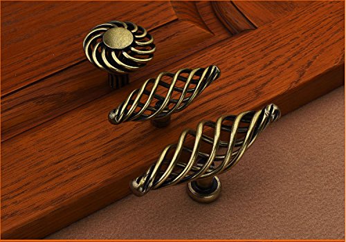 Tiradores creatwls 6pcs creativas asas/pomos de pájaro jaula diseño de