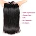VRBest Hair Virgin Brazilian Straight Human Hair Extensions 3 Bundles Unprocessed Brazilian Virgin Hair Weave Bundles Natural Black Color (14 16 18)