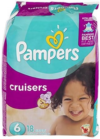 Branded Pampers Cruisers Diapers, Size 6, 18 Diapers , - Branded Diapers with fast delivery (Soft and Comfortable for Babies)