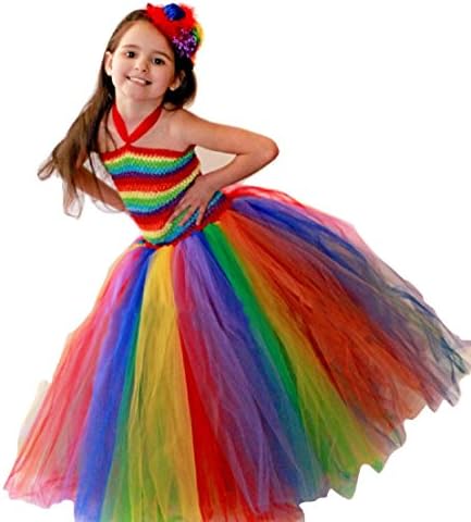 THE LONDON STORE Girl's Rainbow Tulle Net Dresses for Kids