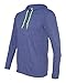 Anvil Lightweight Hooded T-Shirt, Heather Blue/ Neon Yellow, Medium