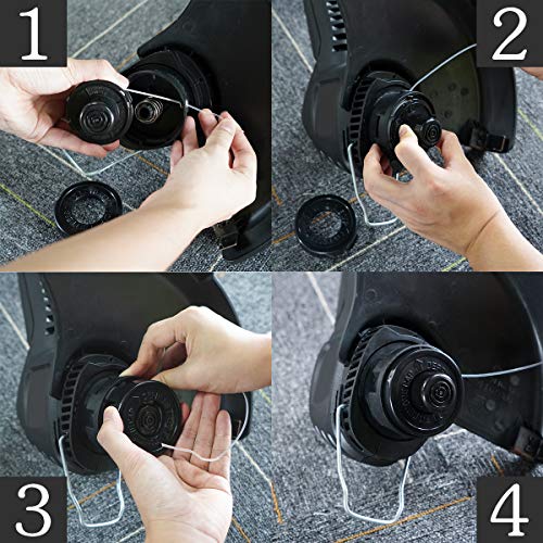 FutureWay String Trimmer Replacement Spool Line 0.065 inch 20ft, ST4500 ST1000 GE600 Compatible with Black Decker RS-136, Weed Eater String Cap 682378-02, 8 Spools + 2 Caps + 2 Springs - Thumbnail 5