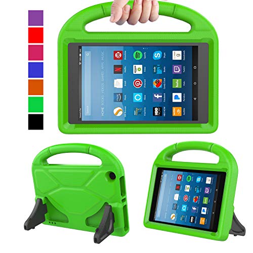 MENZO Kids Case for Amazon All-New Fire HD 8 2018/2017, Light Weight Shockproof Handle Stand Kids Friendly Case for Fire HD 8 inch (2017 and 2018 Releases) Tablet, Green