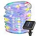 LE 33ft 100 LED Solar Power Rope Lights, Waterproof, Portable, String Lights, Light Sensor, Christmas Tree, Thanksgiving, Wedding, Party, Garden, Lawn, Patio, Decoration, RGB