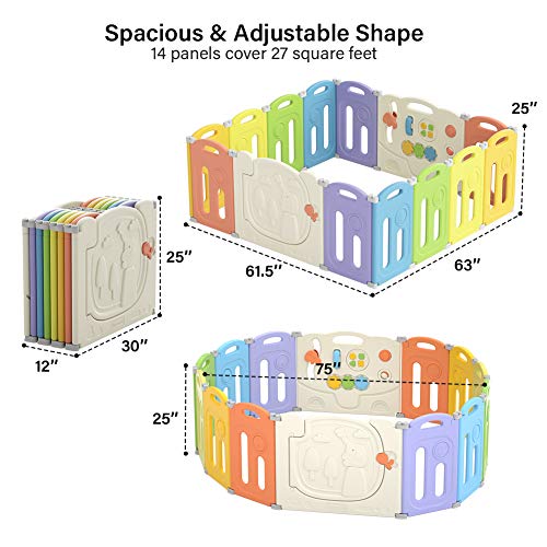 UBRAVOO Foldable Baby Playpen, Kids Activity Centre Safety Play Yard