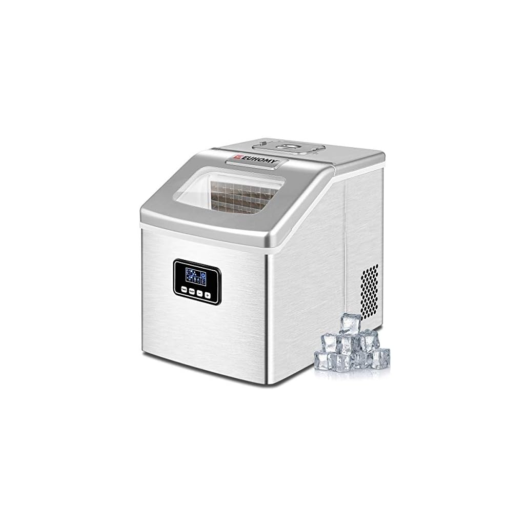 EUHOMY Countertop Ice Maker Machine, 40Lbs/24H Auto SelfCleaning, 24