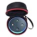 For Echo Dot / All-New Echo Dot 2 (2nd Generation) Portable Hard Carrying Case Travel Bag Protective Pouch Box -Extra Room for USB Cable and Wall Charger (Black+Red)