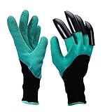 Kpow Garden Genie Gloves with Right Hand Sturdy Claws ,Quick & Easy to Dig & Plant Nursery Plants ,Safe for Rose Pruning - As Seen On TV